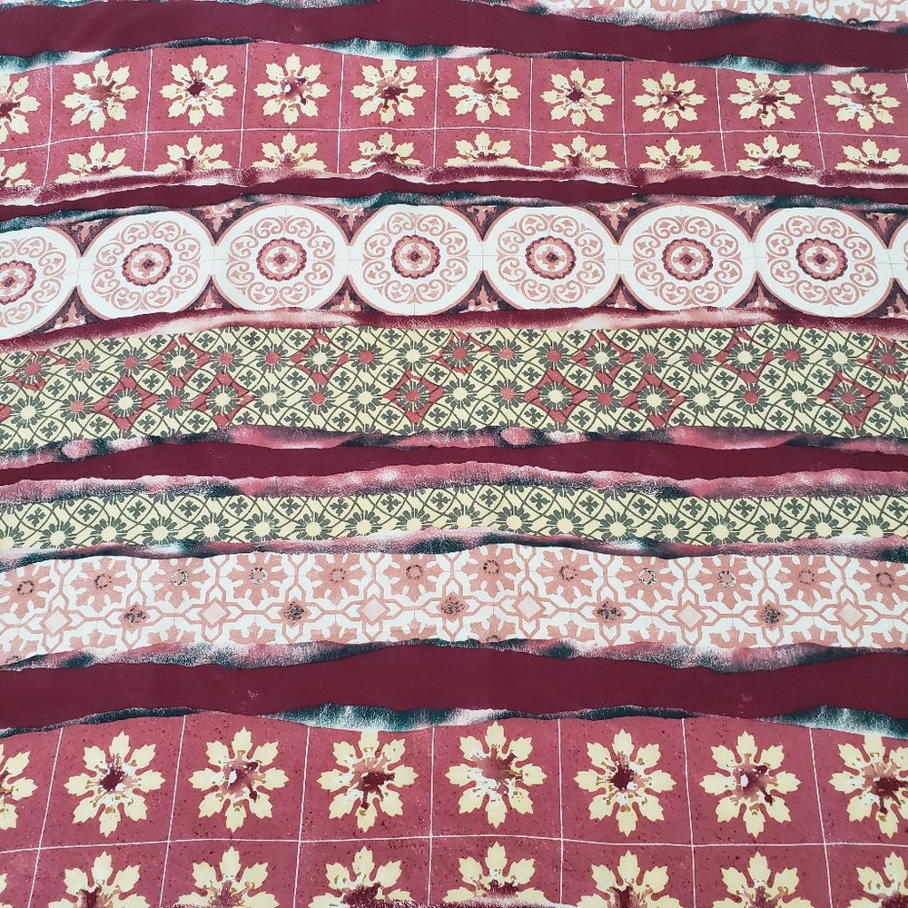 Vintage 90s/Y2K New York Studio Ethnic Pattern Collage Novelty Print Scarf-34x34